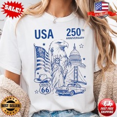 Retro American Flag Shirt, USA 250th Anniversary Patriotic T-Shirt – Up to 5XL
