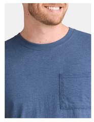 ATHLETIC WORKS Men’s 3XL (54-56) Pocket Cotton Tee Short Sleeve • Blue Cove