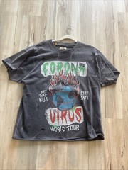 Gallery Dept. Corona Virus World Tour Hand Made Tee L 100% authentic