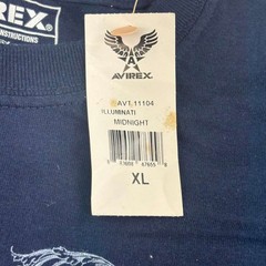 Avirex Shirt Mens XL Blue Christian Cross Crew Neck Short Sleeves Tee NWT