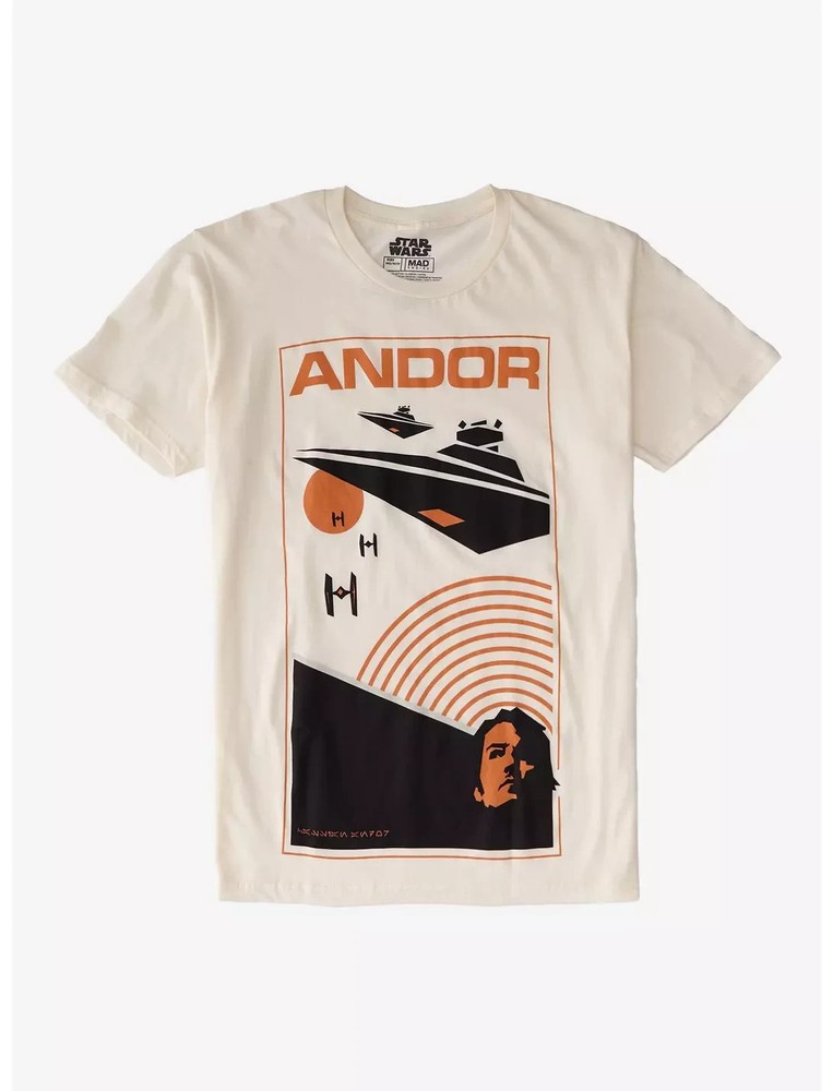 Star Wars Mens Andor Star Destroyer Ivory T-Shirt News S, XL, 2XL, 3XL