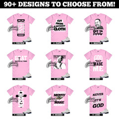 5 Medium Soft Pink White Black Foam Triple Sneaker T Shirt