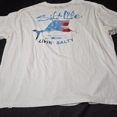 Original Livin’ Salty Salt Life Men’s White T Shirt Size 3XLT