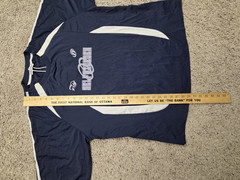AELFRIC EDEN MEN (NWT) CONTRAST COLOR STRIPE SOCCER JERSEY SHIRT SZ L BLUE/WHITE