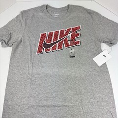 Men’s T-Shirt Nike Athletic Gray Black Red Swoosh Size M-2XL