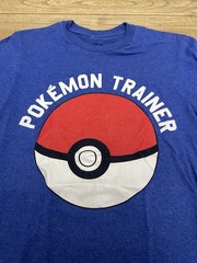 Pokémon Trainer Shirt Blue Short Sleeve Size Small Adult Poke Ball Graphic