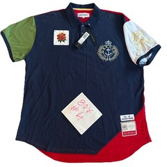Men’s Reason Brand T-Shirt Polo Size XXL Navy Multi Color Cotton New MSRP:$50/-