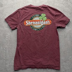 Comfort Colors T-Shirt Mens S Red Irish Shenanigans Pub Ocean City Graphic Tee