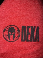 Deka Spartan Race Men’s Size Med. T-Shirt Red – Embrace Your Spartan Graphic Tee
