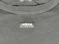 Adidas T Shirt Adult Large Black Three Stripe Casual Athletic Tee Crew Neck