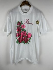VTG Branson Missouri Shirt Mens XL White Red Foil Roses Floral Single Stitch