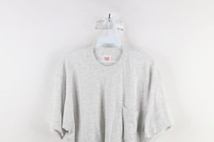 Vintage 90s Streetwear Mens XL Blank Short Sleeve Pocket T-Shirt Heather Gray
