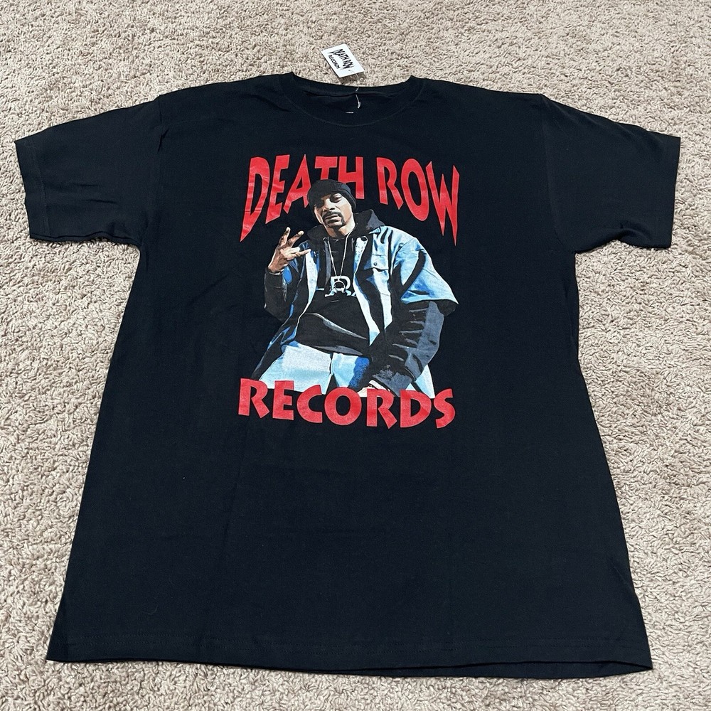 NEW Death Row Records Shirt Mens Large Black Snoop Dogg West Side Front Graphics