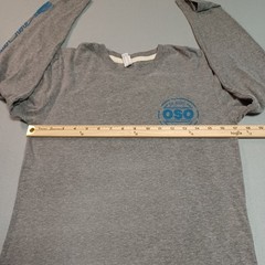 LAT Apparel Oso Orange Beach Alabama Fishing Graphic Long Sleeve Tee Gray Small