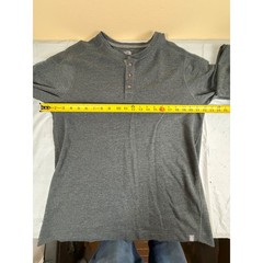 The North Face Mens FlashDry Henley Shirt Long Sleeve Gray Heather Large L/G