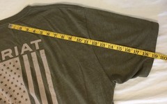 ARIAT Graphic Tee T-Shirt Men XXL Short Sleeve Crewneck Green S/S Flag On Back