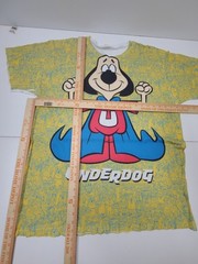 Underdog Cartoon Shirt Mens 2XL All Over Print Retro 90s Character Graphic Tee