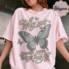 Vintage Butterfly Shirt Why Not Spread Your Wings Aesthetic Graphic Tee