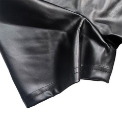 Men T-shirts Short Sleeve Shirts Zip Nightclub Stage Tops Black PU Leather Tees