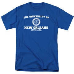 The University of New Orleans Adult T-Shirt Circle Logo, Royal Blue, S-5XL