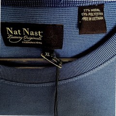 Nat Nast NWT Mens XL Blue Luxury Originals Modal Blend Textured Short Sleeve