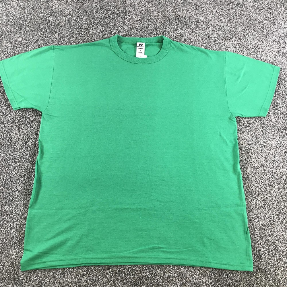 Vintage Russell Athletic T Shirt Mens Large Green Nublend Kelly Crew Neck