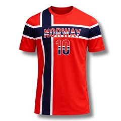 Custom Norway Soccer Shirt Personalized Name Number Norwegian Flag Tee