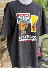 NWOT Rare BAPE Japan Art Baby Milo Tee in Black Size 2XL
