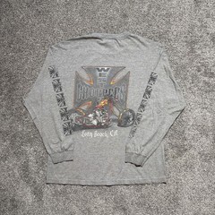 Vintage Grey West Coast Choppers Double Sided Longsleeve T Shirt Size XL Faded