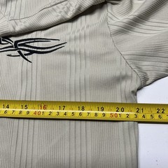 Men’s XL Tattoo Appliqué Logo Long Sleeve Ribbed Shirt Tan USA MADE