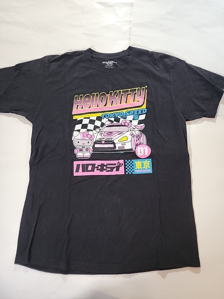 NEW Hello Kitty T-Shirt – Tokyo Speed Racing Kitty Kanji Adult Sz Lg Unisex NWOT