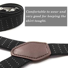 Y-Style Shirt Stays with Non-Slip Locking Clamps and Adjustable Elastic Straps