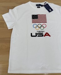 Polo Ralph Lauren Men’s Olympic Graphic Team USA Flag Print T-Shirt White S-XL