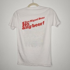 Vintage 70s San Miguel Beer Art Single Stitch White Promo Alcohol Obscure Shirt