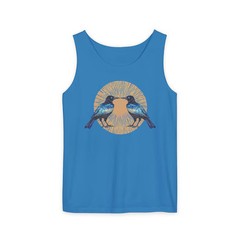 Gorgeous Grackles Block Print Tank Top Bird Lover Wildlife Art