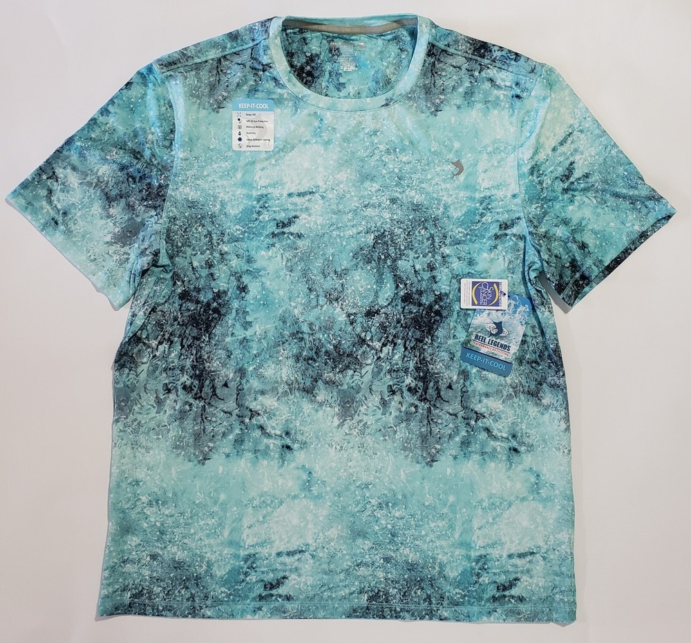 Reel Legends “Keep It Cool” Short Sleeve Anti Snag Fishing Shirt Size Medium NWT