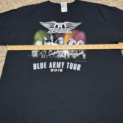 Aerosmith 2015 Blue Army Tour concert tshirt Mens Large Retro Rock Band Tee