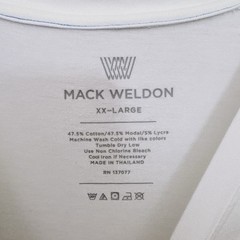 Mack Weldon Shirt Mens 2XL White Tagless Cotton Modal Crew Neck Short Sleeve