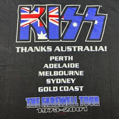 KISS Farewell Tour Australia 2001 Vintage T Shirt Mens Large Band Tee Music