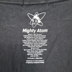 Vintage Tezuka Osamu L Astro Boy Hologram Graphic Tee Shirt Black Mighty Atom