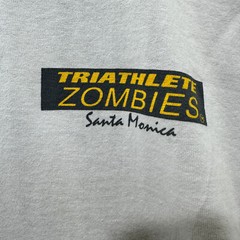 VTG Santa Monica Triathlete Zombies Graphic Tee Men L White Single Stitch USA