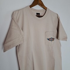 Vintage Harley Davidson T-Shirt Mens Large Beige Holoubek Ann Arbor, MI USA 98′