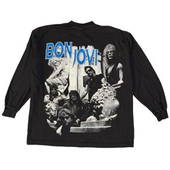 Vintage Bon Jovi T-Shirt Size Large Black 90s These Days Tour Rock Band Graphic