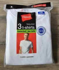 2008 Hanes Size L White ComfortSoft T-Shirts (3 Pack)-New Old Stock! Sealed!