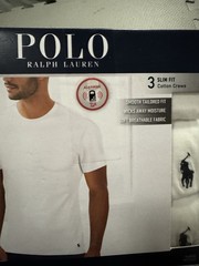 Polo Ralph Lauren NSCNP3 Mens XL Slim Fit 100% Cotton Crew T-Shirt – 3 Pack