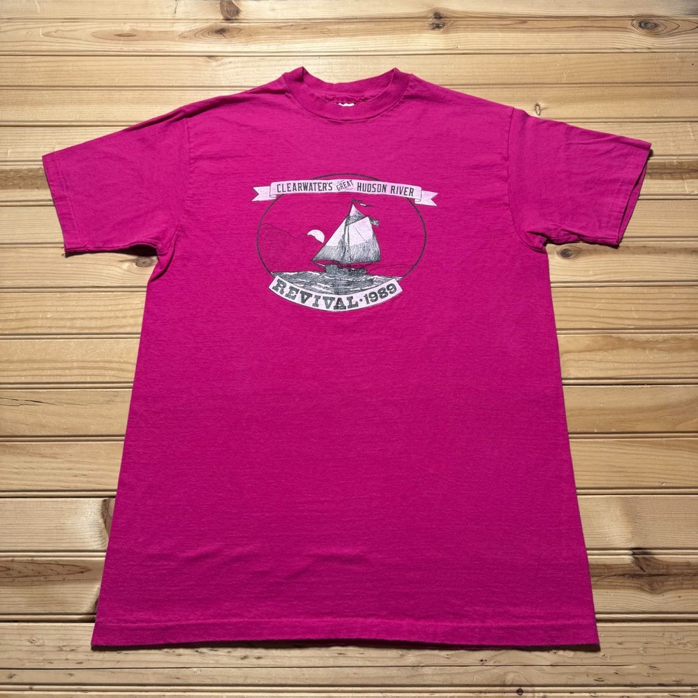 Vintage 80s 1989 Revival Clearwater’s Great Hudson River Festival Shirt – Large