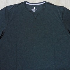 JOHNNIE O Mens L LARGE COURSE T SHIRT PERFORMANCE SHORT SLEEVE HEATHER BLACK