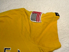 Avirex USA Embroidered Tee Yellow Military Tailor Style Flag Patch Size M