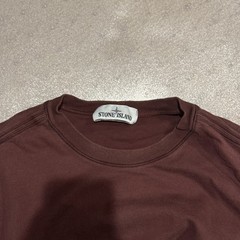 Stone Island Men’s Long Sleeve Shirt Size L Maroon Heavy Cotton