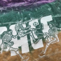 Vintage Soccer Shirt Mens XL Tie Dye Skeleton Finish line Mardi Gras 90s